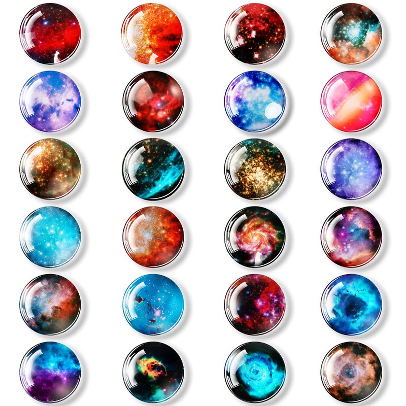 FINDMAG 24 Pack Refrigerator Magnets Decorative, Whiteboard Magnets, Glass 3D Cute Fridge Magnets, Small Magnet for Fridge, Office, Home, Kitchen, Cabinet, Whiteboard, Photo, Gift, Valentine's Day - Image 1